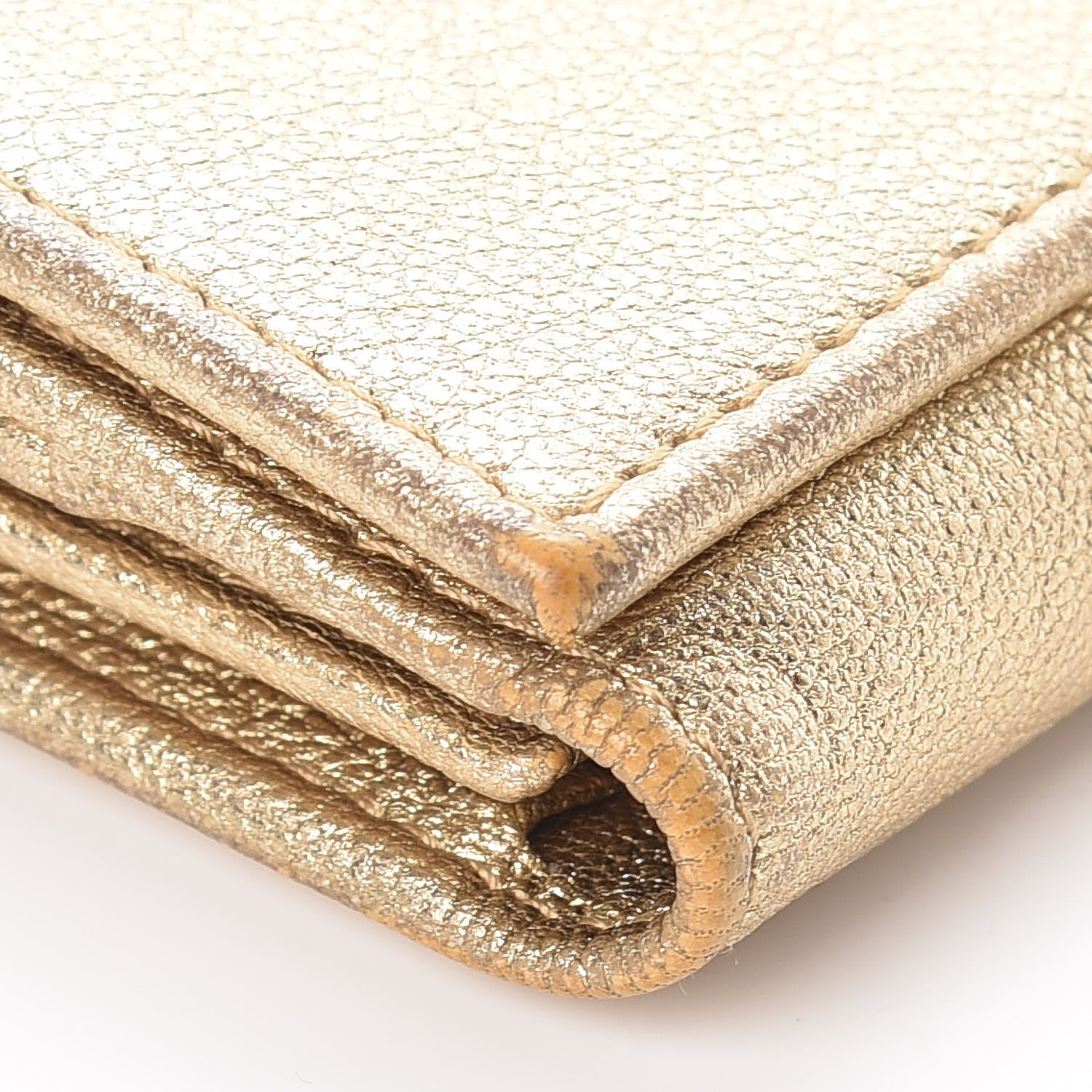 Saint Laurent Goatskin Studded Belle de Jour Long Wallet Gold 8 of 12