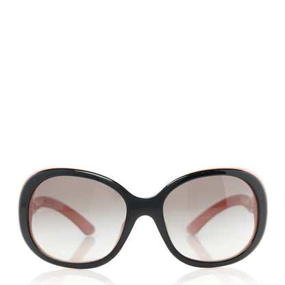 Prada Acetate Round Sunglasses SPR08L Black Pink 2 of 8