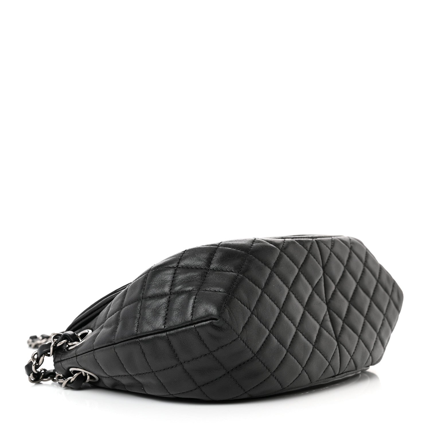 Chanel Lambskin Patent Classic Twist Crescent Flap Bag Black 4 of 11