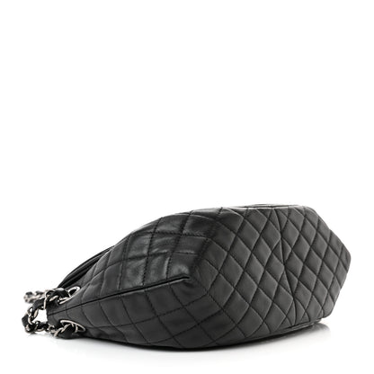 Chanel Lambskin Patent Classic Twist Crescent Flap Bag Black 4 of 11