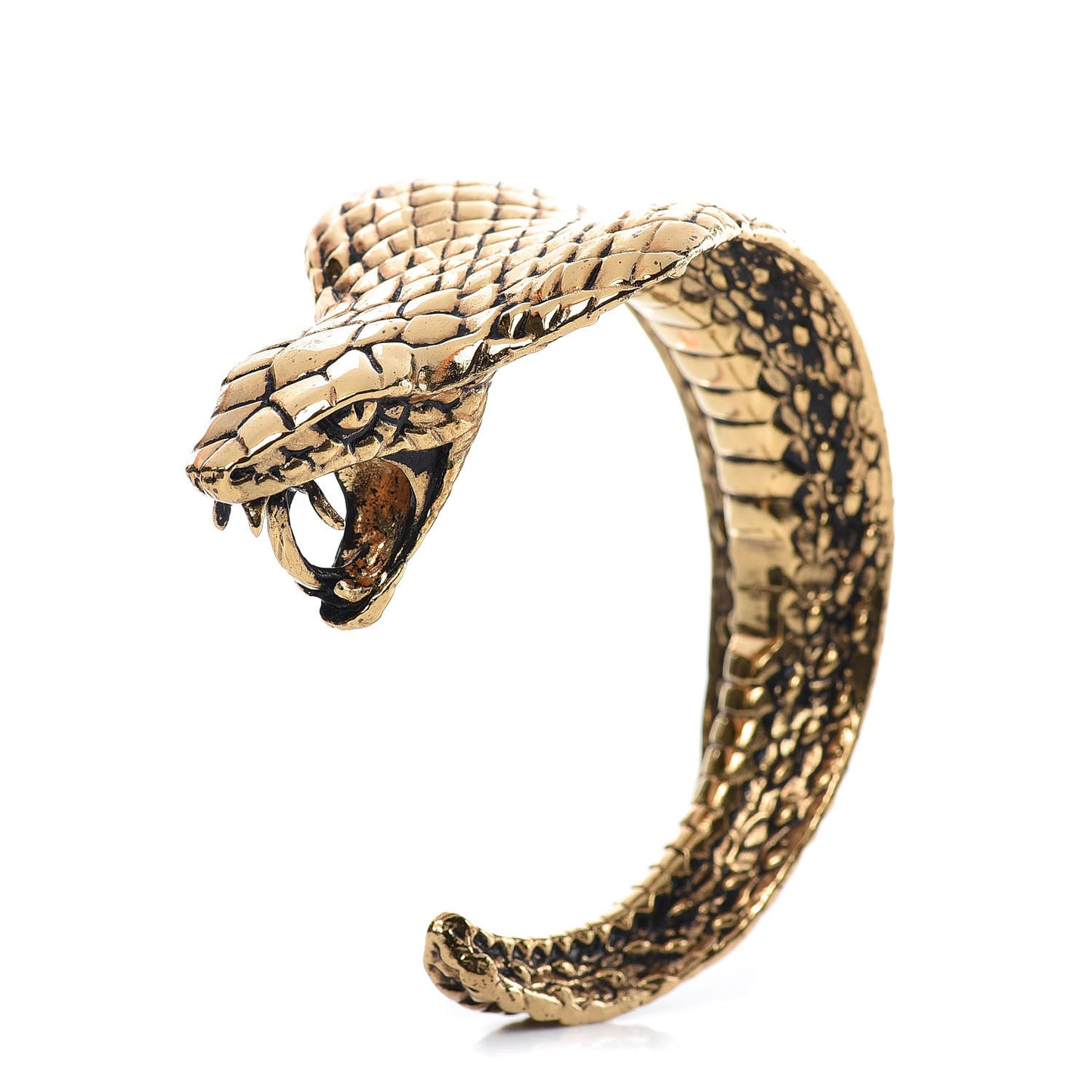 Brass Anamalier Cobra Cuff Bracelet Gold