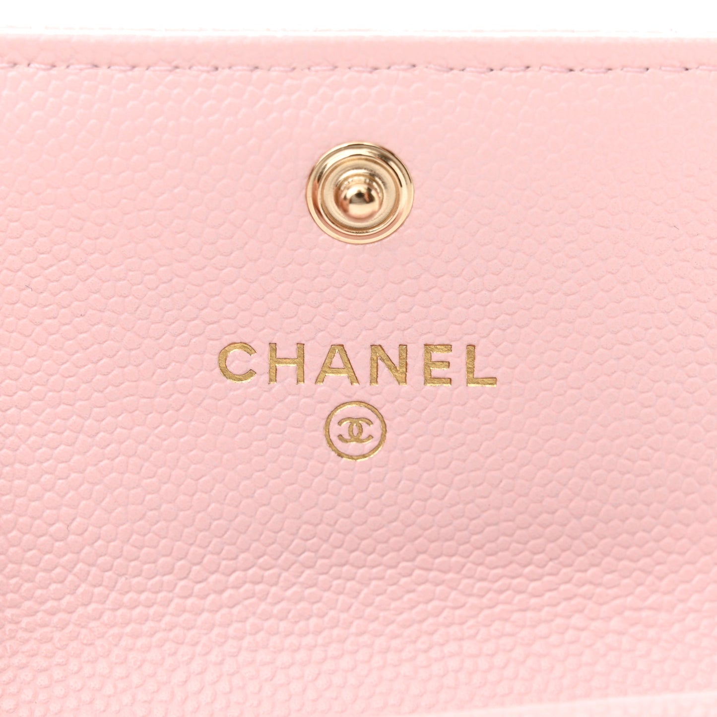 Caviar Quilted Crystal CC Flap Card Holder Pink