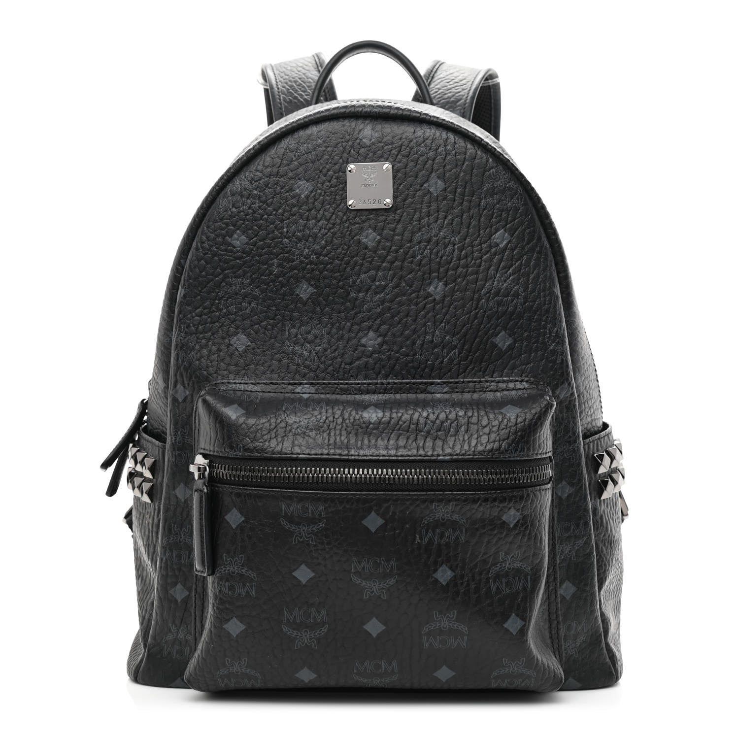 MCM Visetos Medium Side Studs Stark Backpack Black 1 of 15