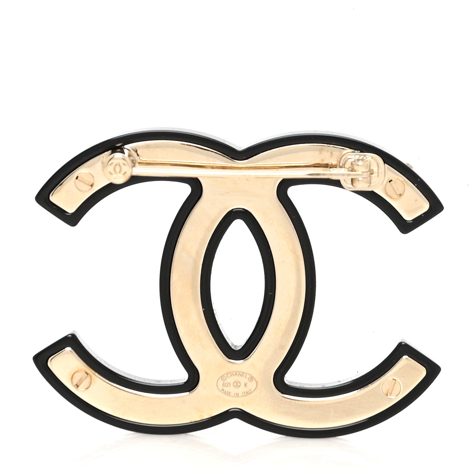 Chanel Resin Crystal CC Brooch Black 3 of 4