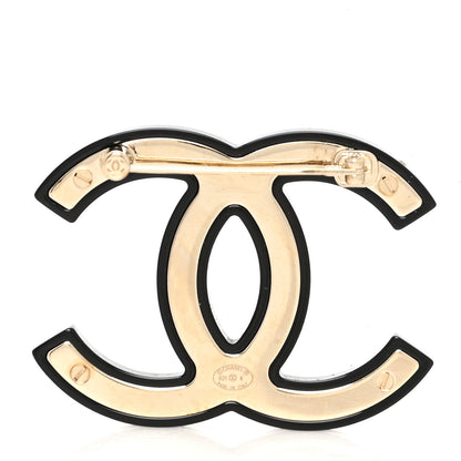 Chanel Resin Crystal CC Brooch Black 3 of 4