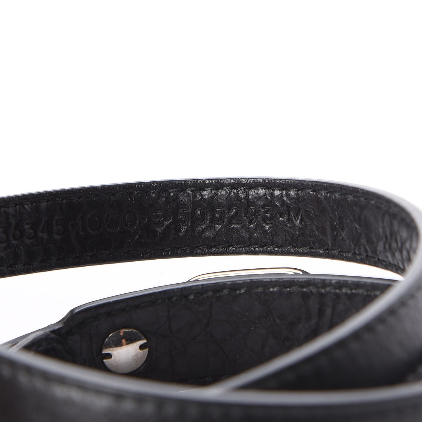 Agneau Giant Silver Hardware Triple Tour M Bracelet Black