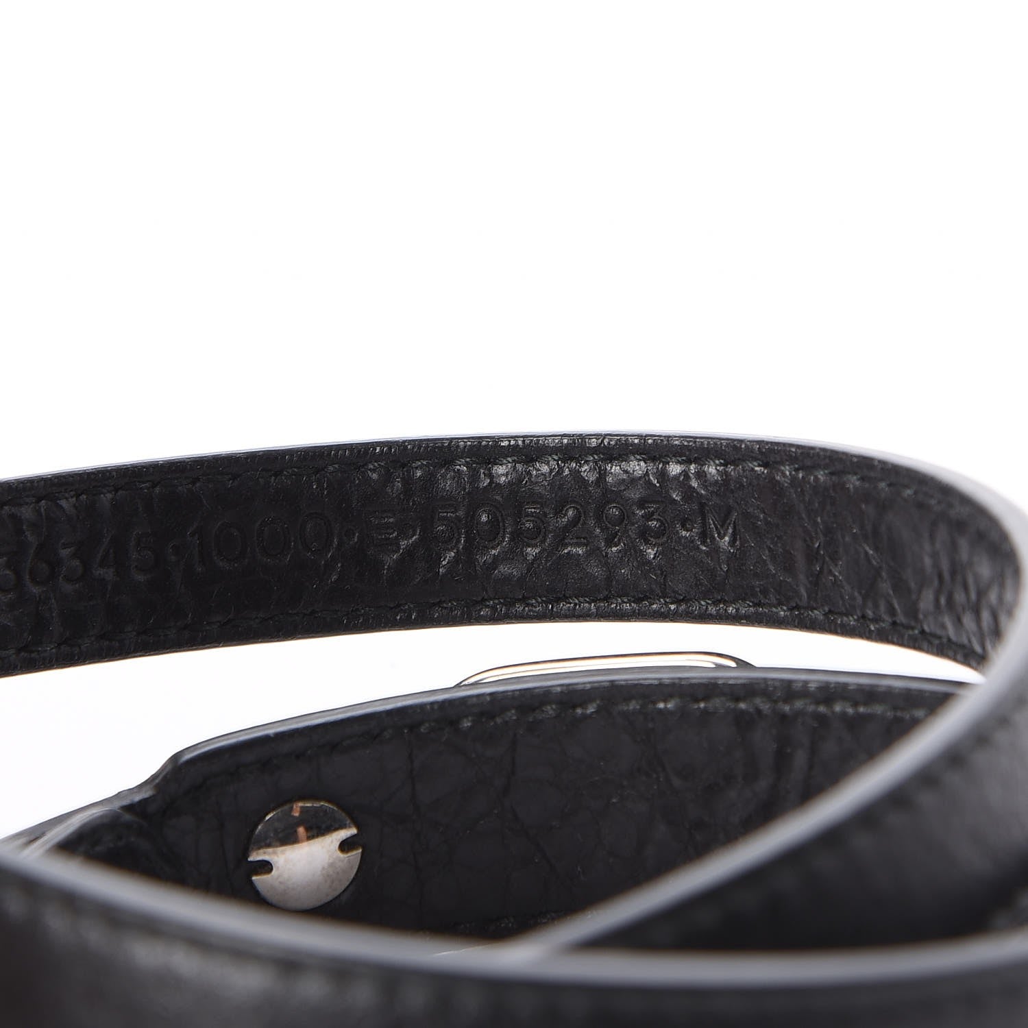 Balenciaga Agneau Giant Silver Hardware Triple Tour M Bracelet Black 6 of 7