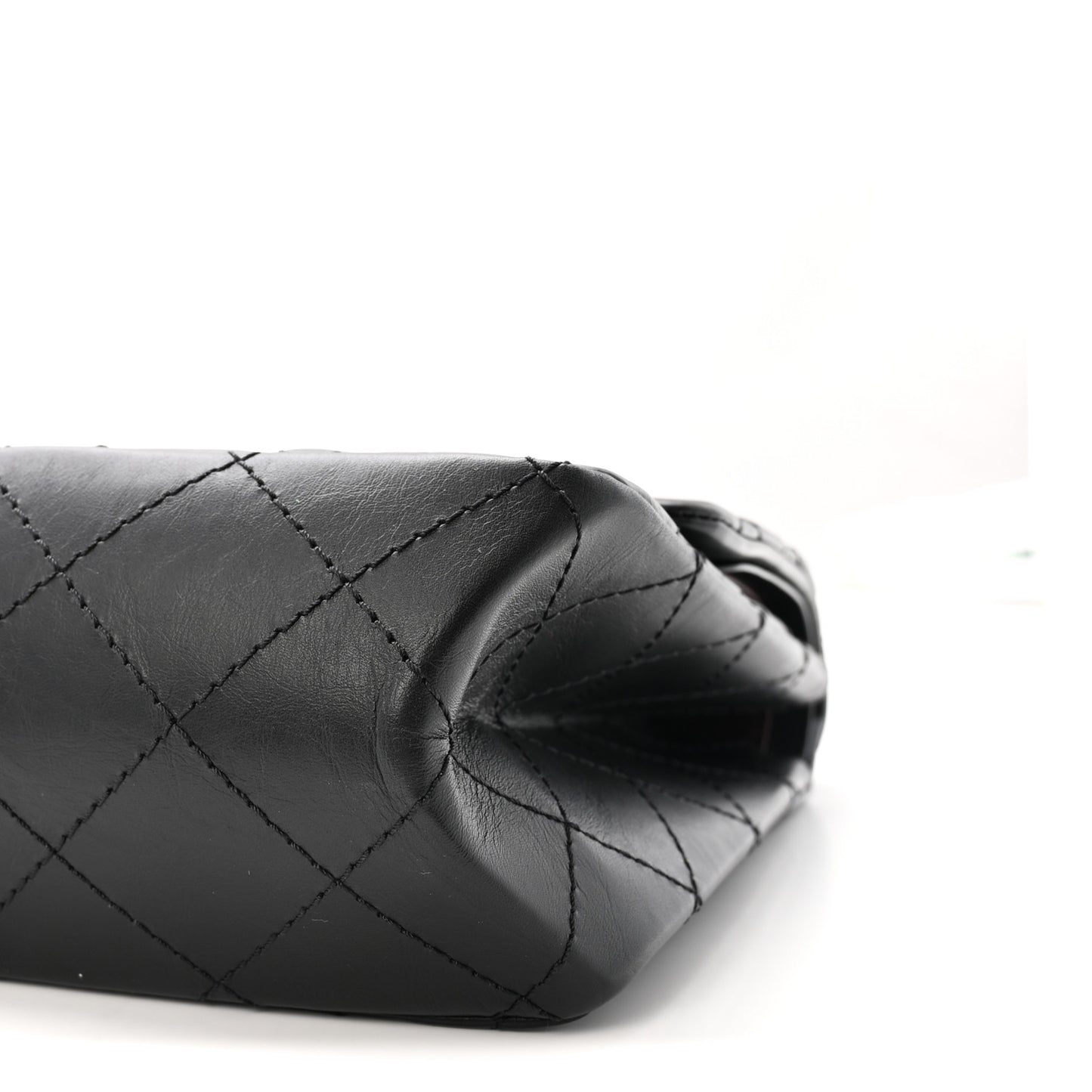 Aged Calfskin Quilted 2.55 Reissue 227 Flap Black