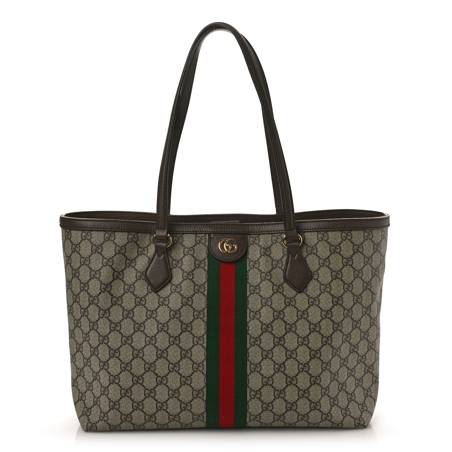 Gucci GG Supreme Monogram Medium Ophidia Shopping Tote Brown 1 of 8