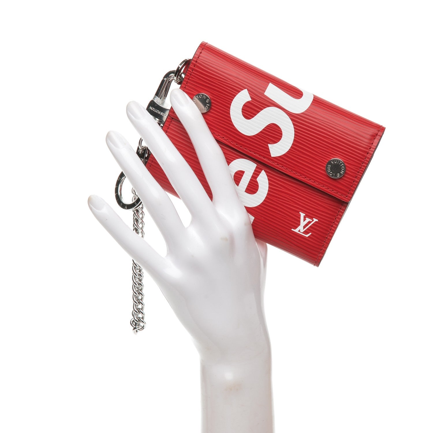 Louis Vuitton X SUPREME Epi Chain Wallet Red 2 of 6