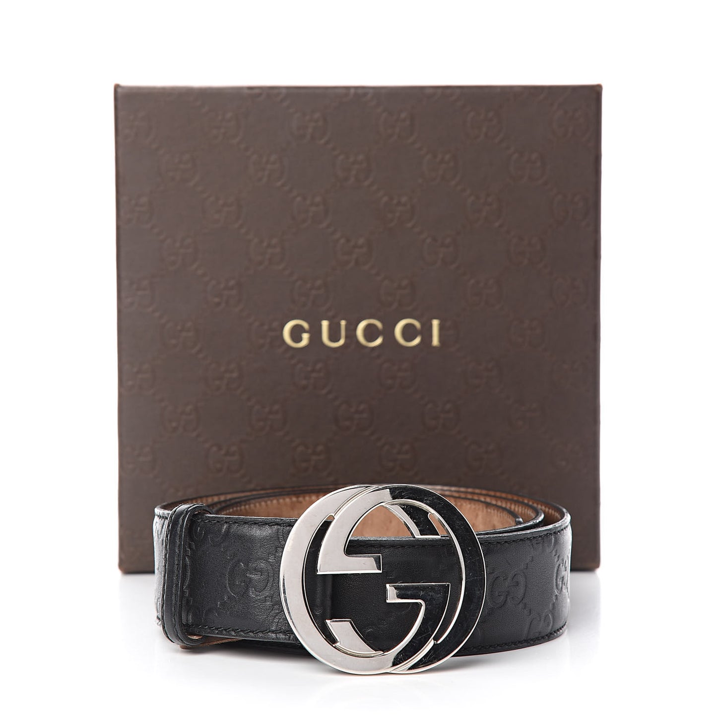 Guccissima Interlocking G Belt 95 38 Black