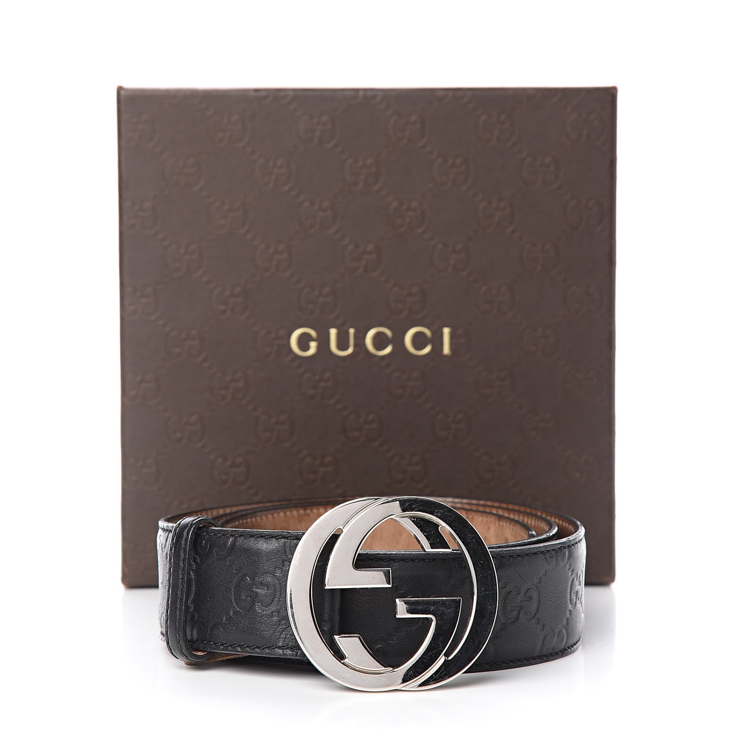 Gucci Guccissima Interlocking G Belt 95 38 Black 9 of 9