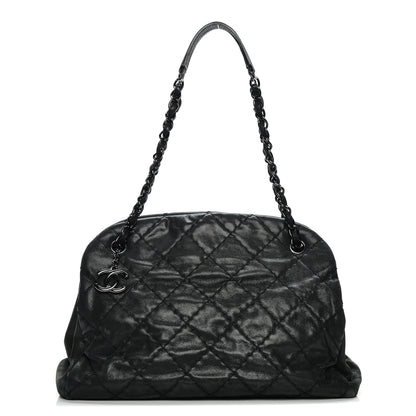 Chanel Iridescent Calfskin Quilted Large Just Mademoiselle Dark Grey 1 of 8