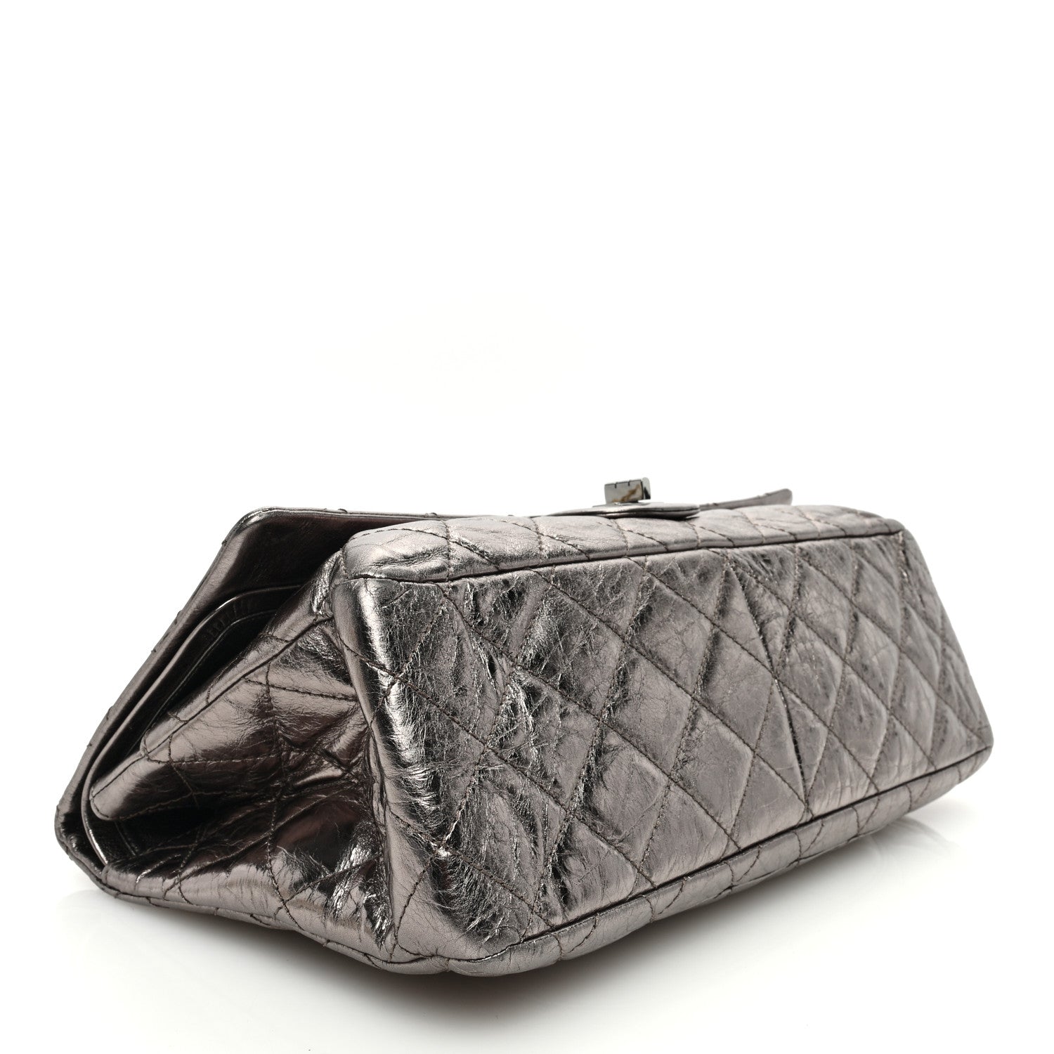 Chanel Metallic Aged Calfskin Quilted 2.55 Reissue 228 Flap Pewter 4 of 10