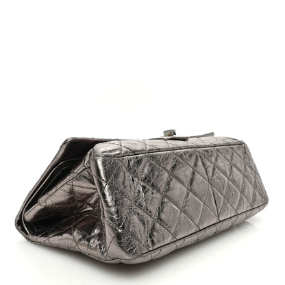 Chanel Metallic Aged Calfskin Quilted 2.55 Reissue 228 Flap Pewter 4 of 10