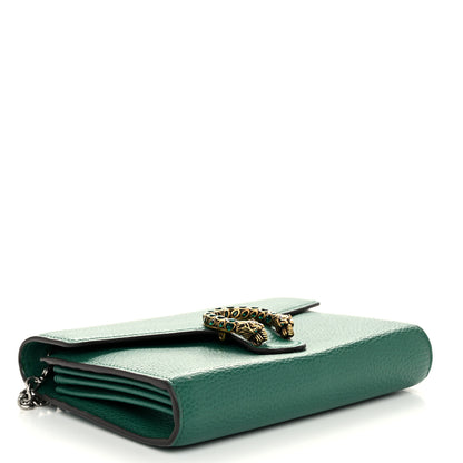 Gucci Calfskin Mini Dionysus Chain Wallet Emerald 4 of 10