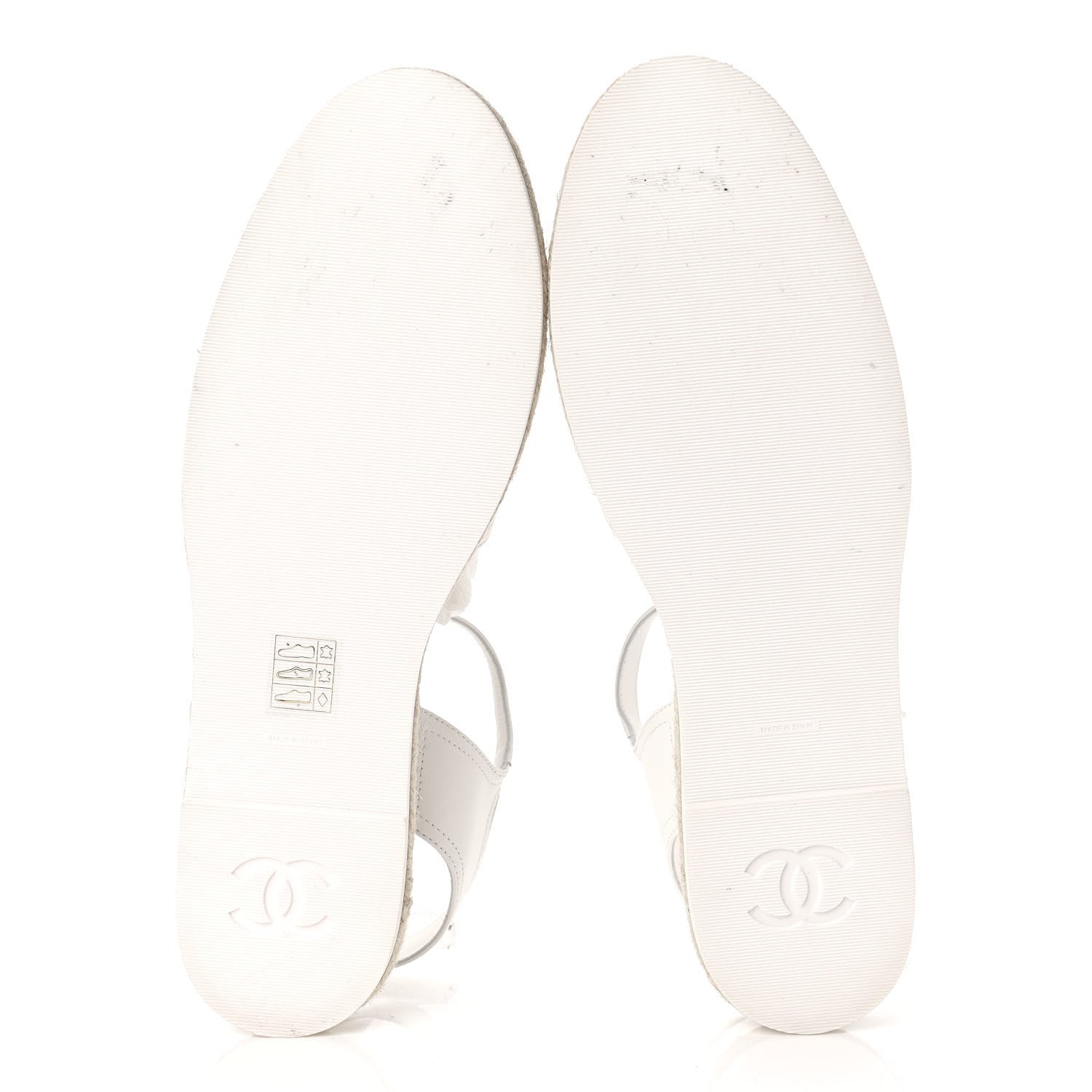 Chanel Lambskin Cap Toe CC Espadrille Sandals 42 White Black 5 of 7
