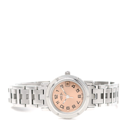 Hermes Stainless Steel 24mm Clipper Quartz Watch Pink 3 of 7