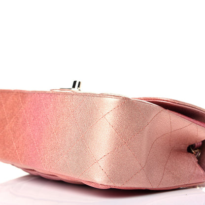 Chanel Metallic Lambskin Quilted Ombre Mini Rectangular Flap Pink 9 of 9