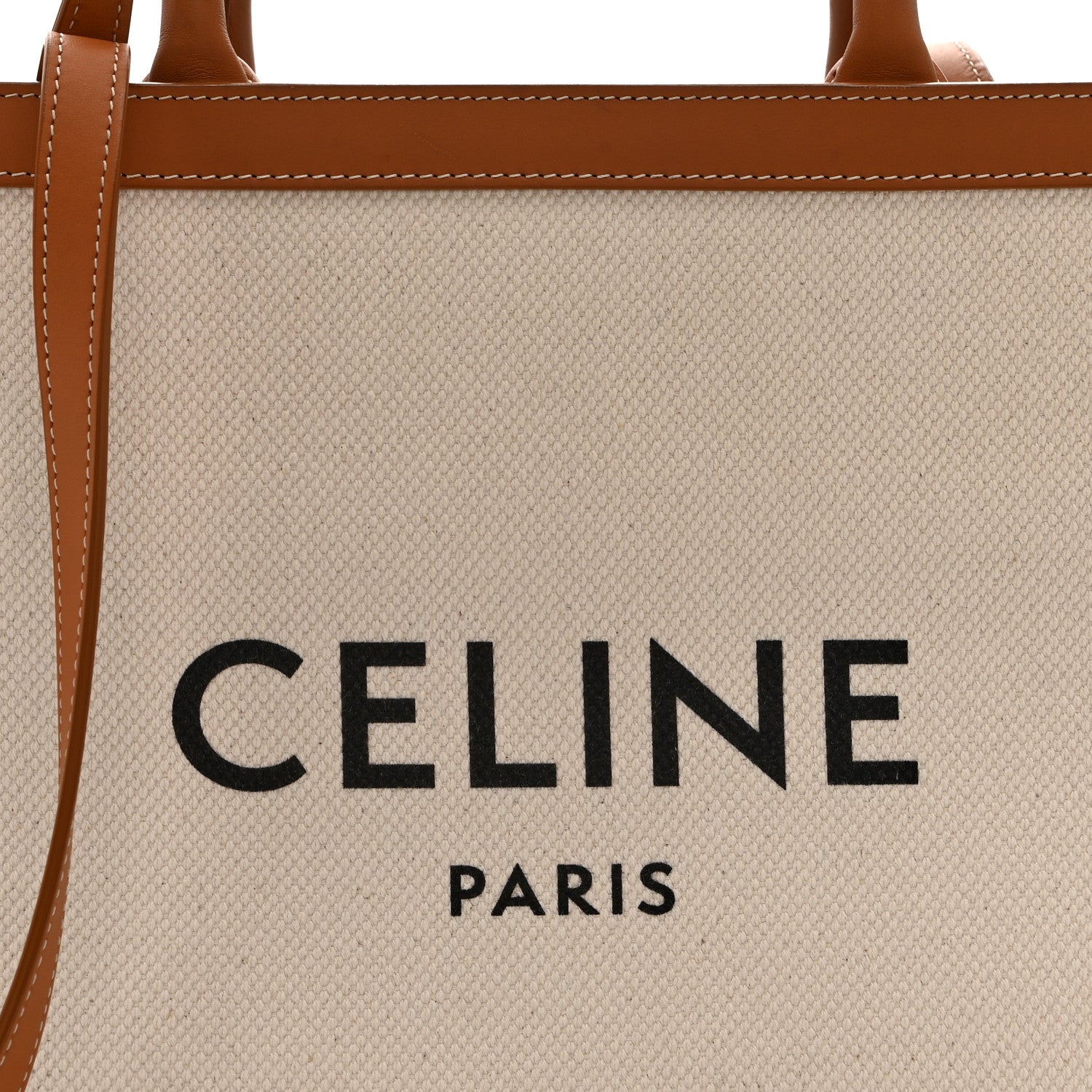 Celine Canvas Calfskin Small Vertical Cabas Natural Tan 8 of 10