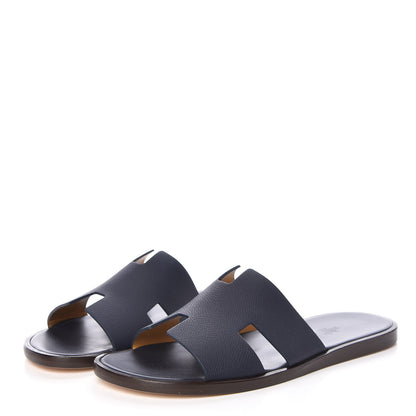 Hermes Matte Epsom Mens Izmir Sandals 41.5 Marine 3 of 9