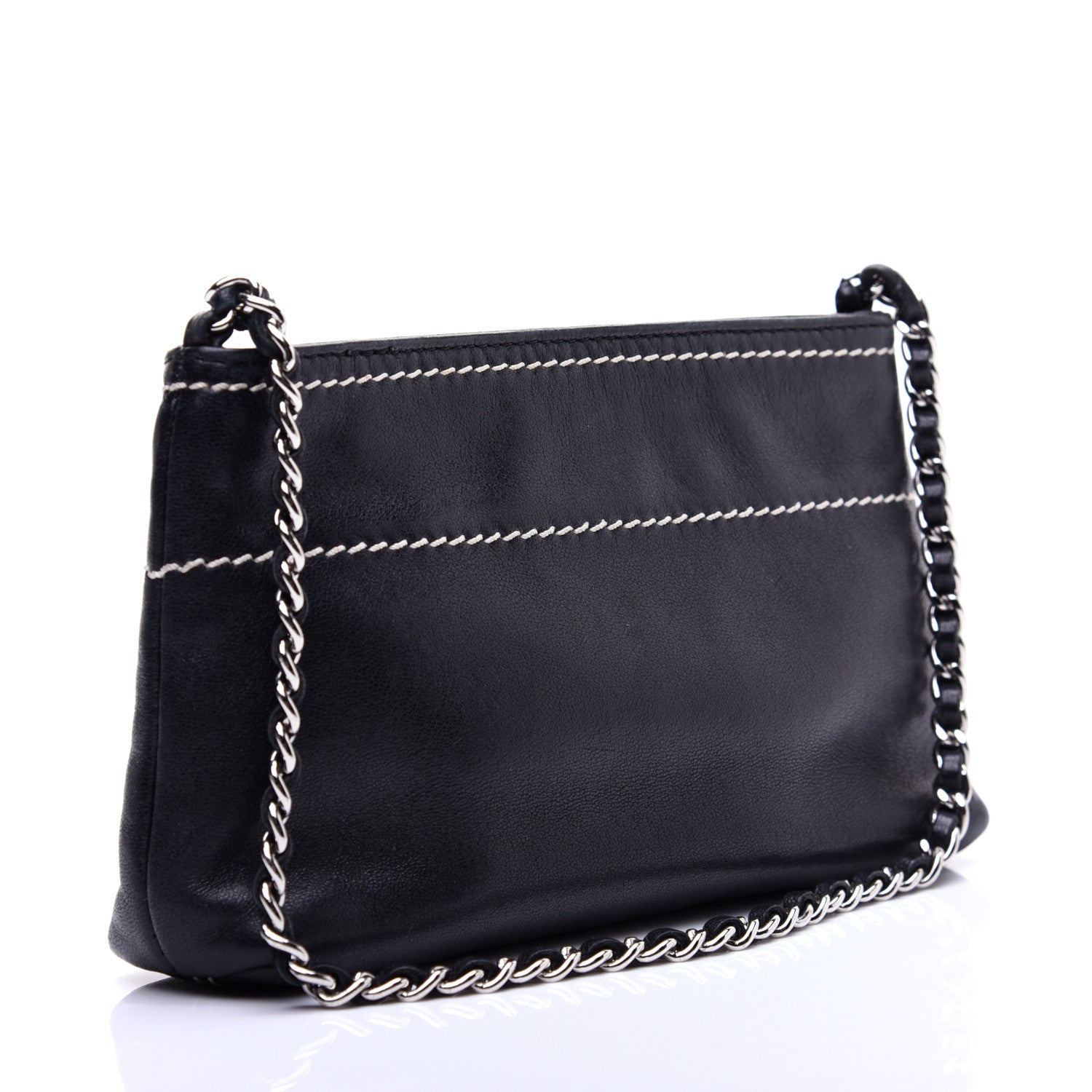 Chanel Lambskin Lax Pochette Black 3 of 11