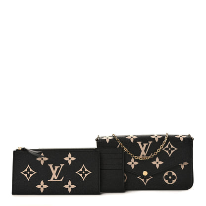 Louis Vuitton Empreinte Monogram Giant Felicie Pochette Black Beige 1 of 9