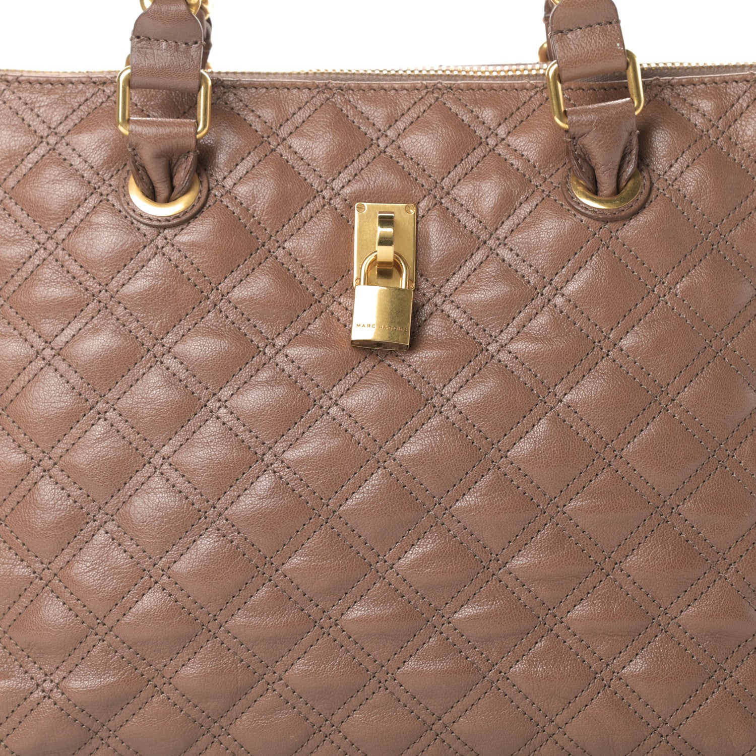 Marc Jacobs Lacquered Goatskin Quilted Karlie Satchel Brown 8 of 12
