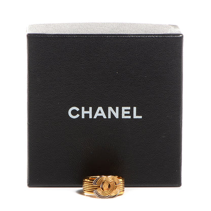 Chanel CC Silver Gold Ring 6.5 5 of 5