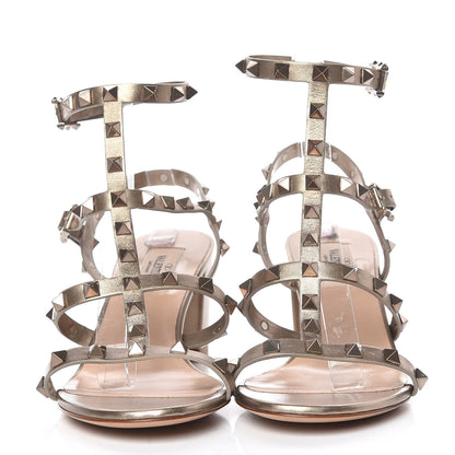 Valentino Garavani Metallic Calfskin Rockstud 60mm City Sandals 37.5 Skin 2 of 9