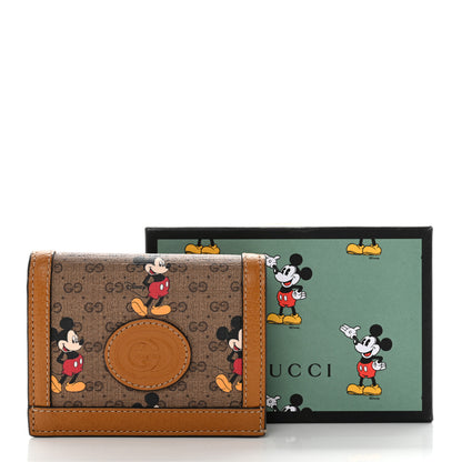 Gucci X DISNEY Mini Vintage GG Supreme Monogram Mickey Mouse Card Holder Wallet Beige Vintage Sun Oil 8 of 8