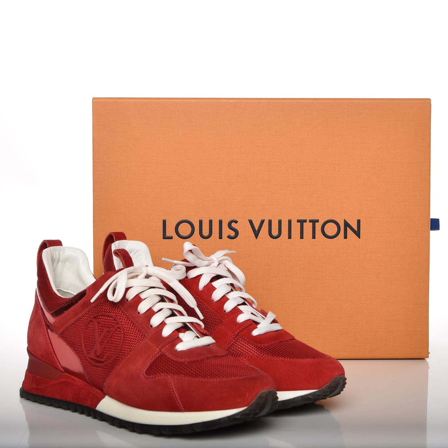 Suede Calfskin Run Away Sneakers 37.5 Rouge