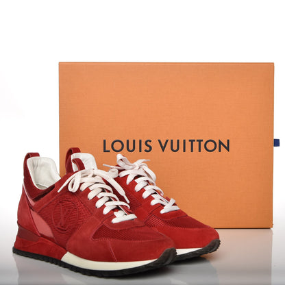 Louis Vuitton Suede Calfskin Run Away Sneakers 37.5 Rouge 12 of 12