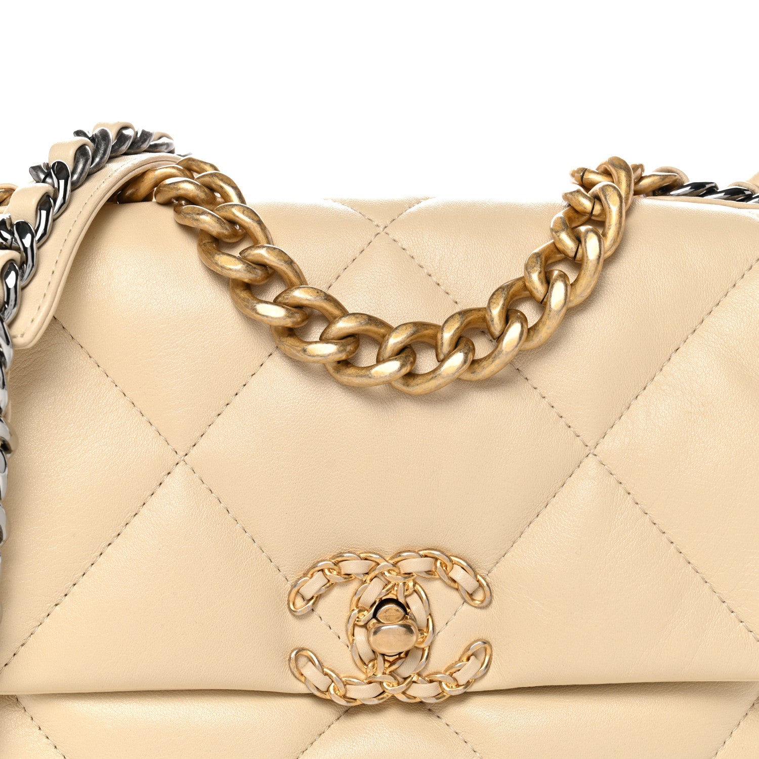 Chanel Lambskin Quilted Medium Chanel 19 Flap Beige 8 of 11