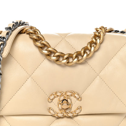 Chanel Lambskin Quilted Medium Chanel 19 Flap Beige 8 of 11