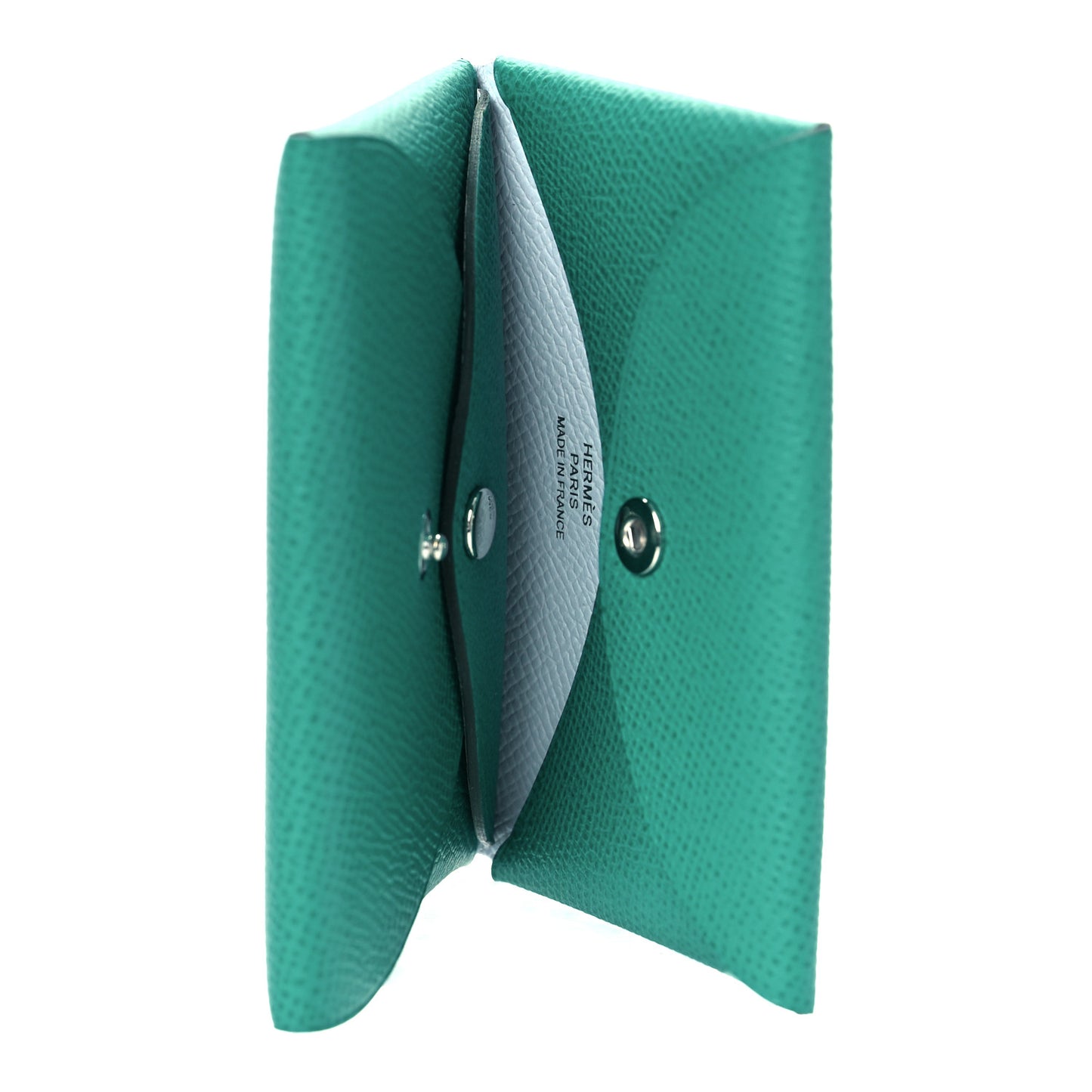 Epsom Verso Calvi Duo Card Case Vert Jade Bleu Brume