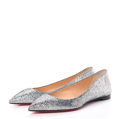Christian Louboutin Metallic Nappa Ballalla Flats 36 Silver 3 of 12