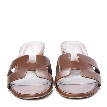 Hermes Calfskin Oasis Sandals 40 Gold 3 of 9