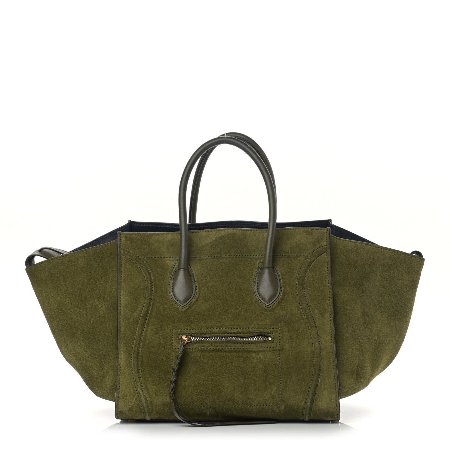 Celine Suede Medium Phantom Luggage Olive 1 of 15