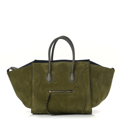 Celine Suede Medium Phantom Luggage Olive 1 of 15
