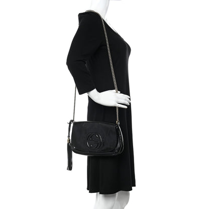 Gucci Patent Medium Soho Flap Crossbody Black 2 of 17