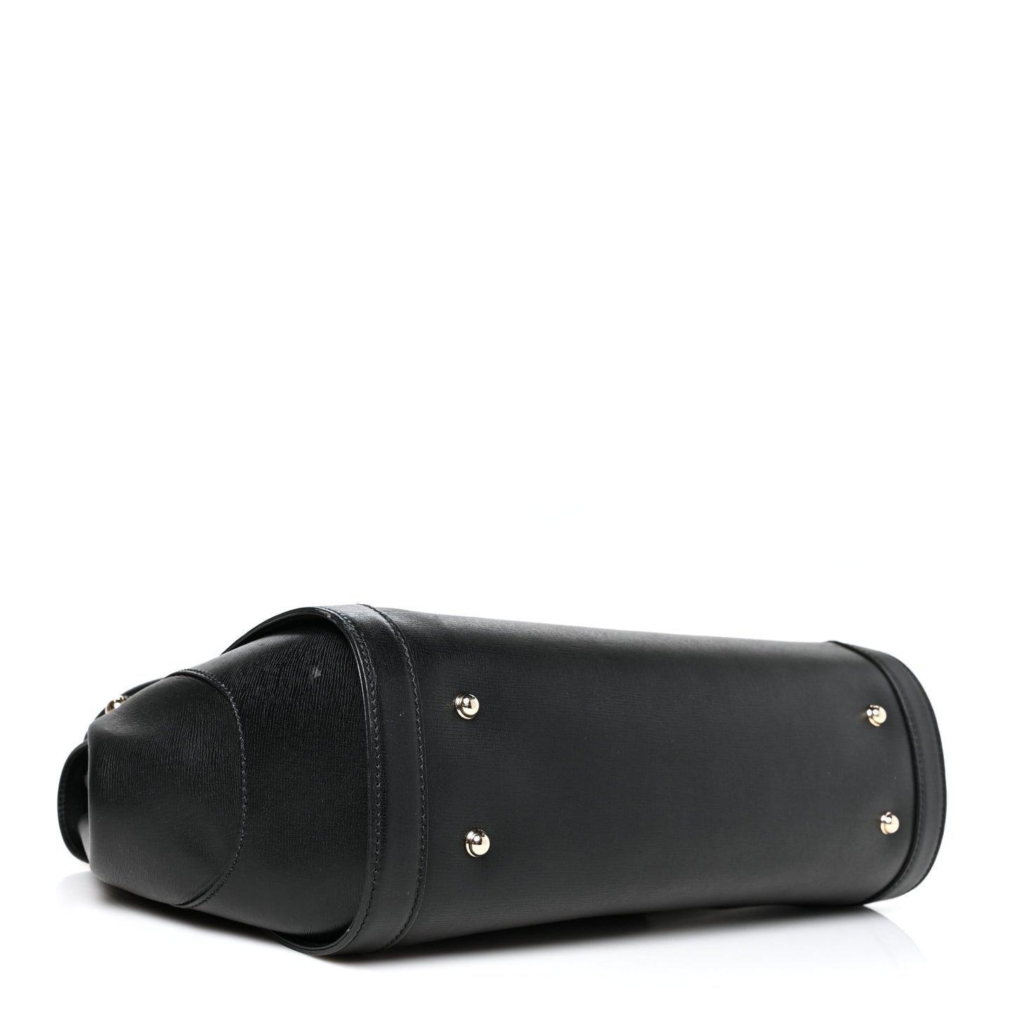 Calfskin Bamboo Bullet Top Handle Bag Black
