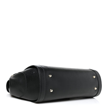Gucci Calfskin Bamboo Bullet Top Handle Bag Black 4 of 13