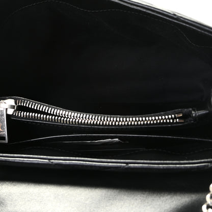 Saint Laurent Calfskin Y Quilted Monogram Small Loulou Chain Satchel Black 7 of 10