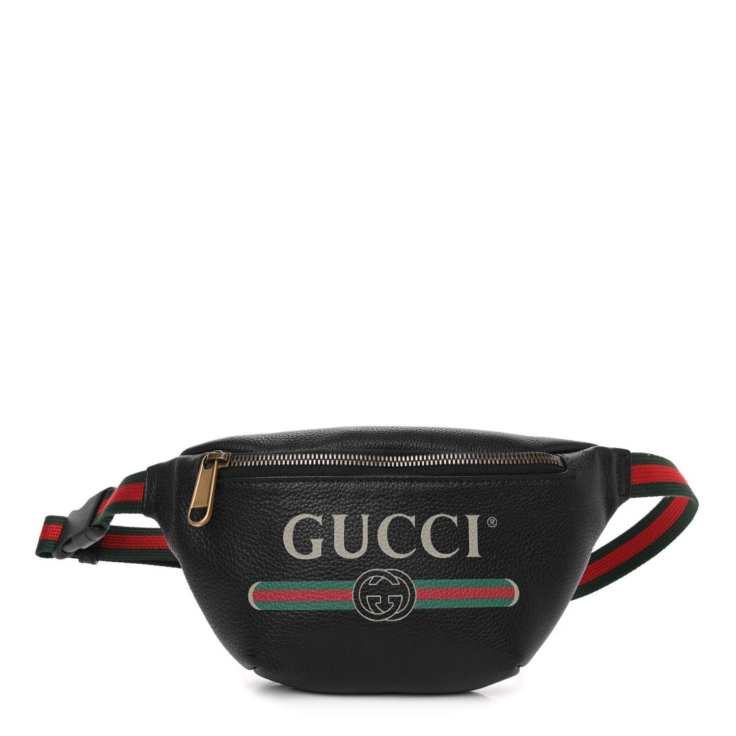 Grained Calfskin Small Logo Belt Bag Black