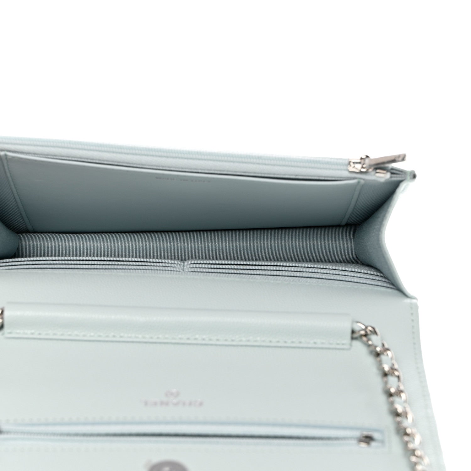 Chanel Caviar Quilted Wallet on Chain WOC Light Blue 5 of 9