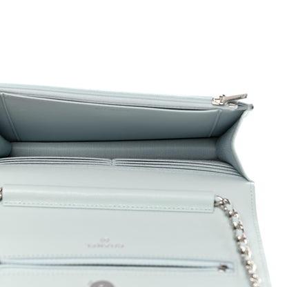 Chanel Caviar Quilted Wallet on Chain WOC Light Blue 5 of 9