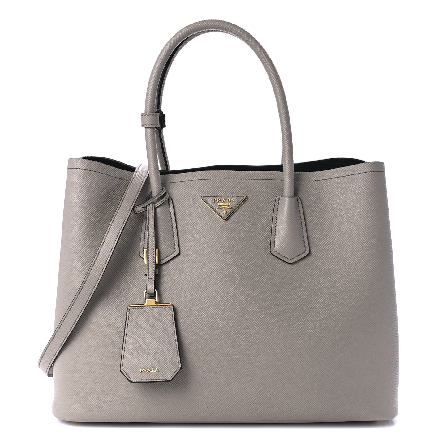 Saffiano Cuir Medium Double Bag Argilla