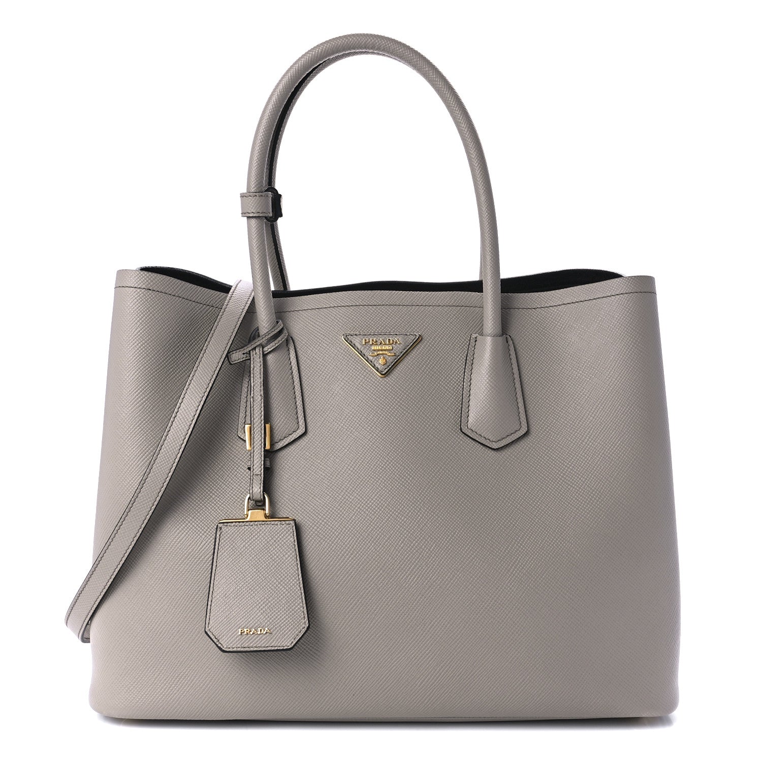 Prada Saffiano Cuir Medium Double Bag Argilla 1 of 13