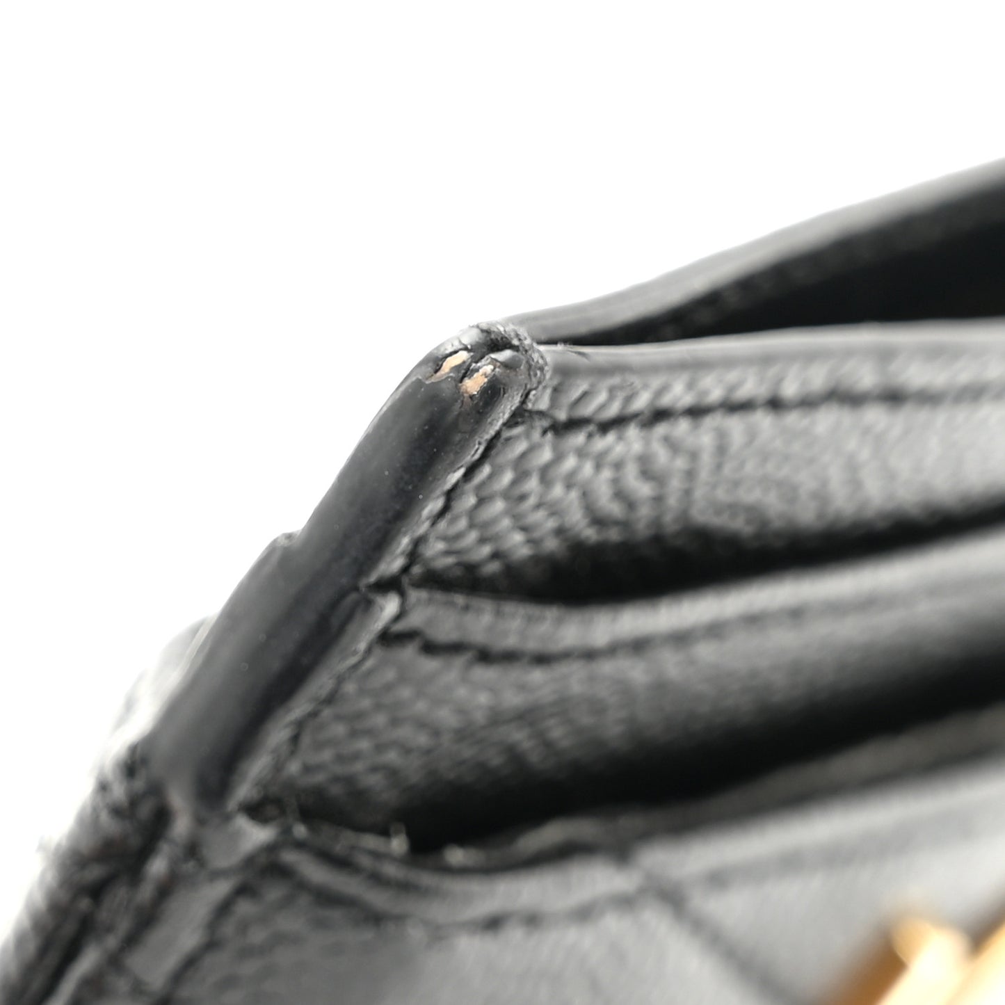 Grain De Poudre Matelasse Chevron Monogram Credit Card Case Black